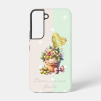 Elegant Faith Dot Green Berry Floral Bow Heart