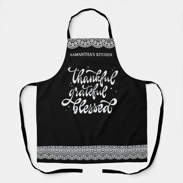 Elegant Fall Autumn Friendsgiving Thanksgiving Apron (Front)