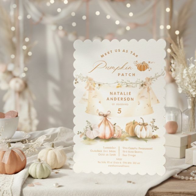 Elegant Fall Autumn Pumpkin Patch Birthday Party Invitation (Elegant Fall Autumn Pumpkin Patch Birthday Party Invitation)
