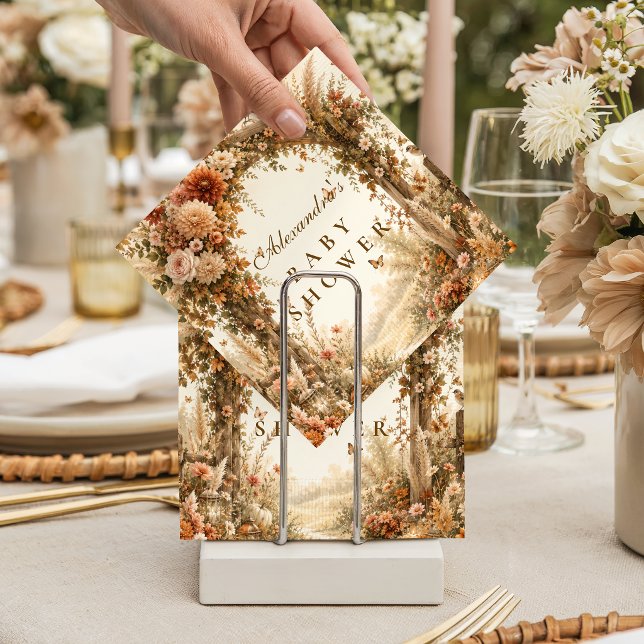 Elegant Fall Boho Baby Shower Napkin (Creator Uploaded)