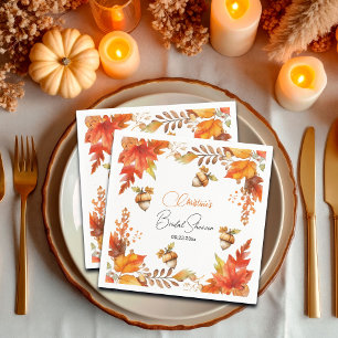 Elegant Fall Boho Floral Bridal Shower Napkin