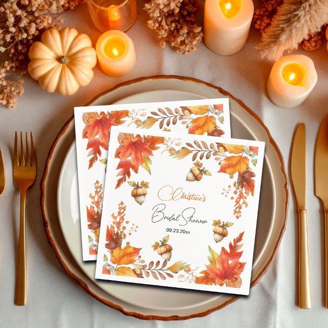 Elegant Fall Boho Floral Bridal Shower Napkin (Creator Uploaded)
