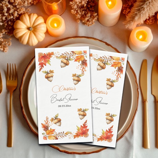 Elegant Fall Boho Floral Bridal Shower Napkin (Creator Uploaded)