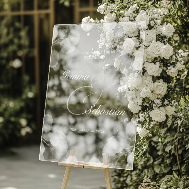 Elegant Fall Botanical Wedding Welcome Acrylic Sign (Creator Uploaded)