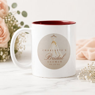 Elegant Fall Bridal Shower Mug with Dress Graphic
