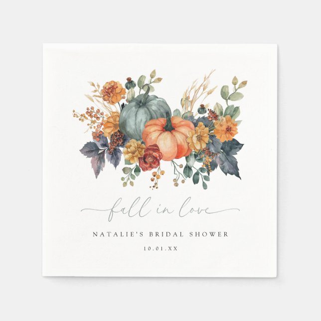 Elegant Fall Bridal Shower Napkin (Front)