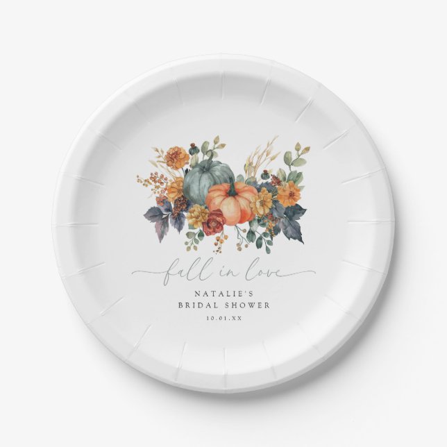 Elegant Fall Bridal Shower Paper Plate (Front)
