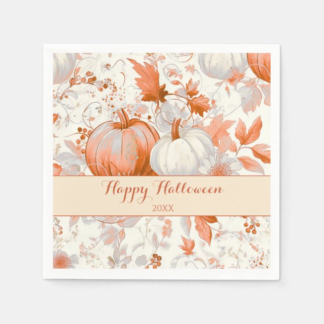 Elegant Fall Chinoiserie Halloween  Napkin (Front)