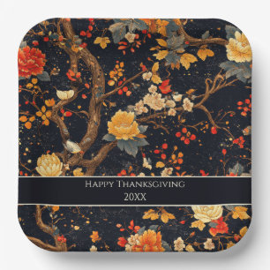Elegant Fall Chinoiserie Paper Plate