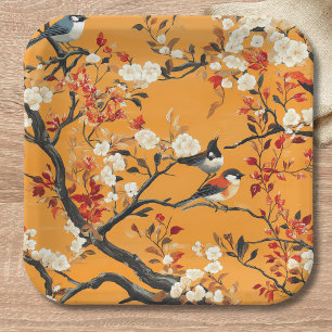 Elegant Fall Chinoiserie Paper Plate