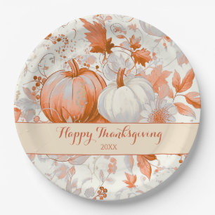 Elegant Fall Chinoiserie Thanksgiving Paper Plate