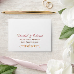 Elegant Fall Colours Calligraphy RSVP Wedding Envelope