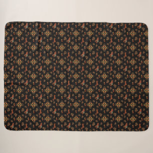Elegant Fall Dachshund Pattern: Autumn Blooms Sherpa Blanket