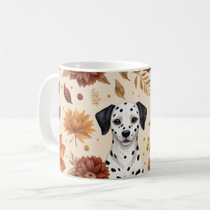 Elegant Fall Dalmatian Floral Accents Coffee Mug