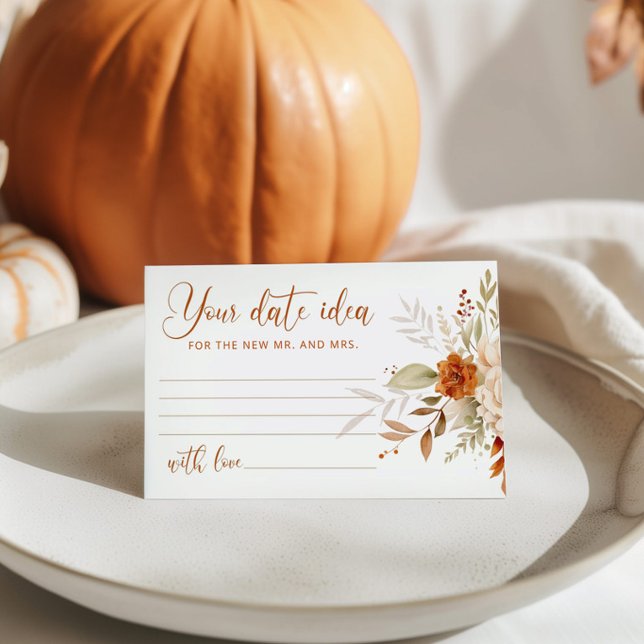 Elegant fall Date night ideas. Date jar Enclosure Card (Creator Uploaded)
