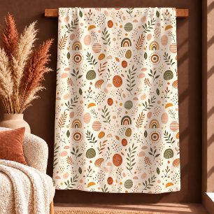 Elegant Fall Dusty Green Copper Rainbow Blanket