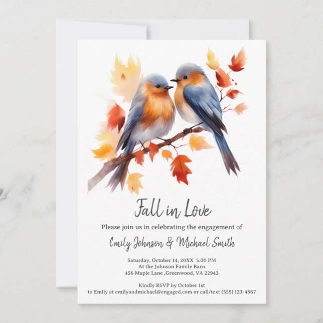 Elegant Fall Engagement Party  Invitation (Front)