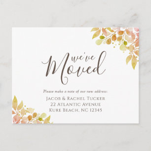 Elegant Fall Eucalyptus Moving Announcement Postcard