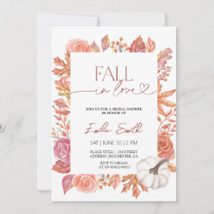 Elegant Fall Floral Autumn  Bridal shower Invitation