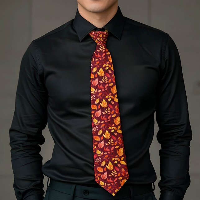 Elegant Fall Floral Bold Coloured Botanical Tie (Creator Uploaded)