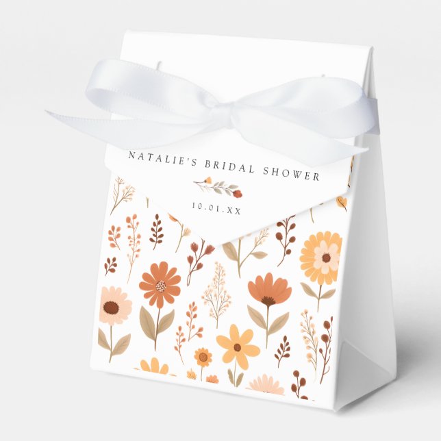 Elegant Fall Floral Bridal Shower Favour Box (Front Side)