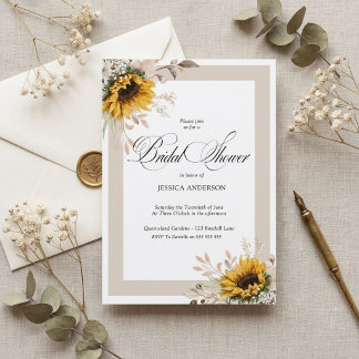 Elegant Fall Floral Bridal Shower Invite