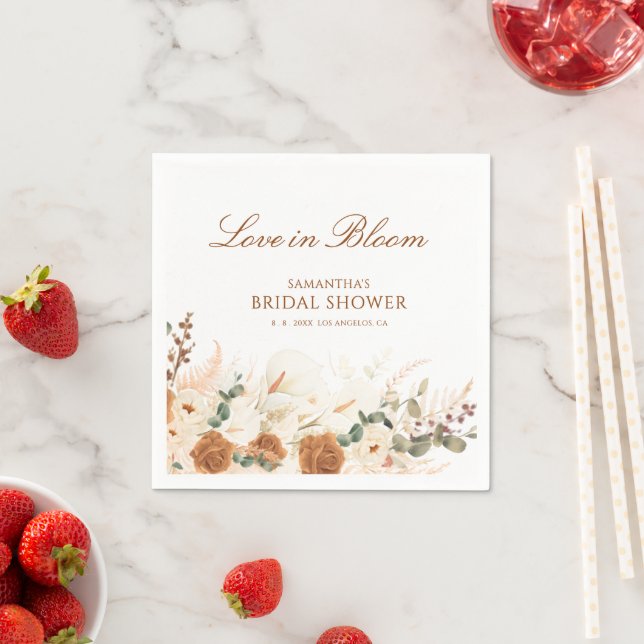 Elegant Fall Floral Bridal Shower Napkin (Insitu)