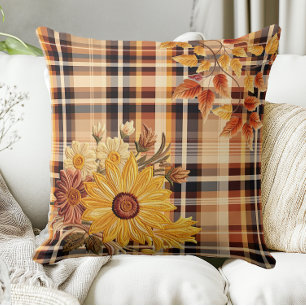 Elegant Fall Floral Home Decor Cushion