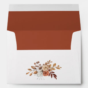 Elegant Fall Floral Leaves Address Envelope