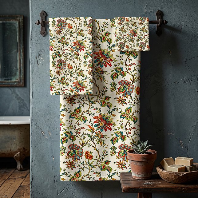 Elegant fall floral pattern  bath towel set (Creator Uploaded)