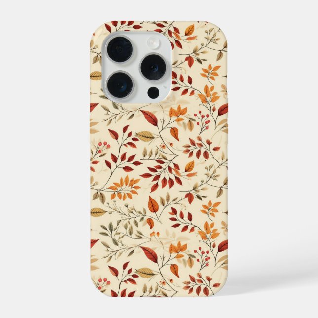 Elegant Fall Floral Pattern iPhone Case (Back)