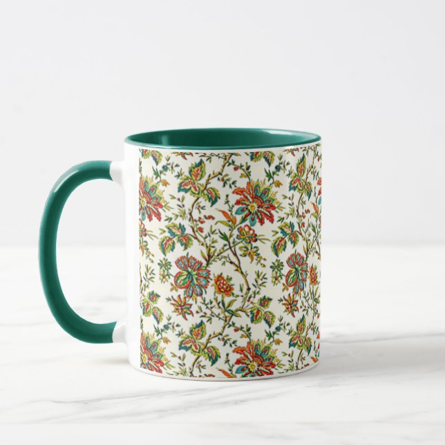 Elegant fall floral pattern mug (Left)
