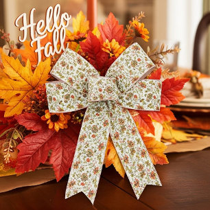 Elegant fall floral pattern satin ribbon