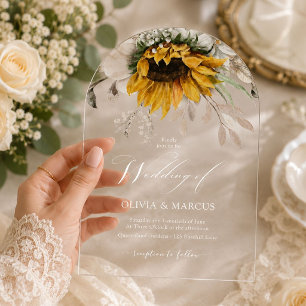 Elegant Fall Floral Rustic Wedding Invite Acrylic Invitations