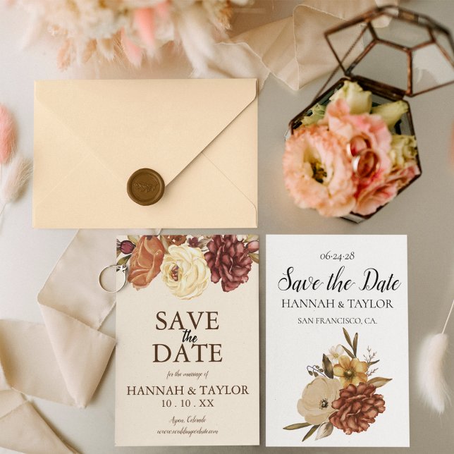 Elegant Fall Floral Save the Date (Creator Uploaded)