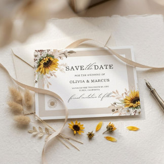 Elegant Fall Floral Save the Date Card