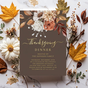 Elegant Fall Floral Thanksgiving Dinner Gold