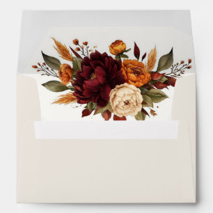 Elegant Fall Floral Wedding Envelope