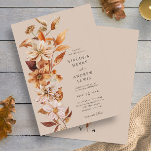 Elegant Fall Floral Wedding Invitation