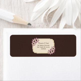 Elegant Fall Floral Wedding Invitation Template Return Address Label