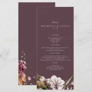 Elegant Fall Floral Wedding  Menu