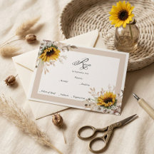 Elegant Fall Floral Wedding RSVP