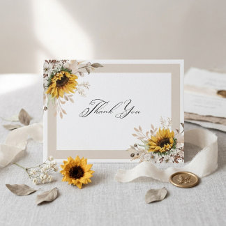Elegant Fall Floral Wedding Thank You Card