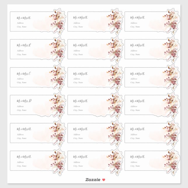 Elegant Fall Foliage Eucalyptus Guest Address  (Sheet)