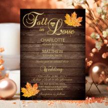 Elegant FALL in LOVE Rustic Wood Wedding