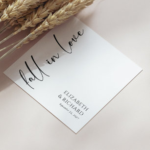 Elegant Fall in Love Script Wedding Napkin
