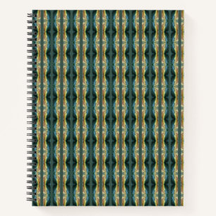 Elegant Fall Leaf Abstract Art, Striped Pattern Notebook