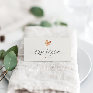 Elegant Fall Leaf Place Card