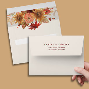 Elegant Fall Leaves Autumn Wedding Envelope