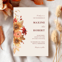 Elegant Fall Leaves Autumn Wedding